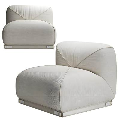 MORELATO现代单人休闲沙发 布艺沙发 绒布沙发